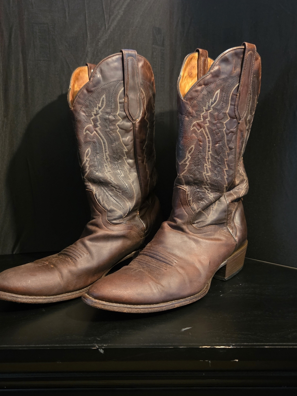 Classic Men's JB Dillon Brown Leather Cowboy Boots Size 11.5D